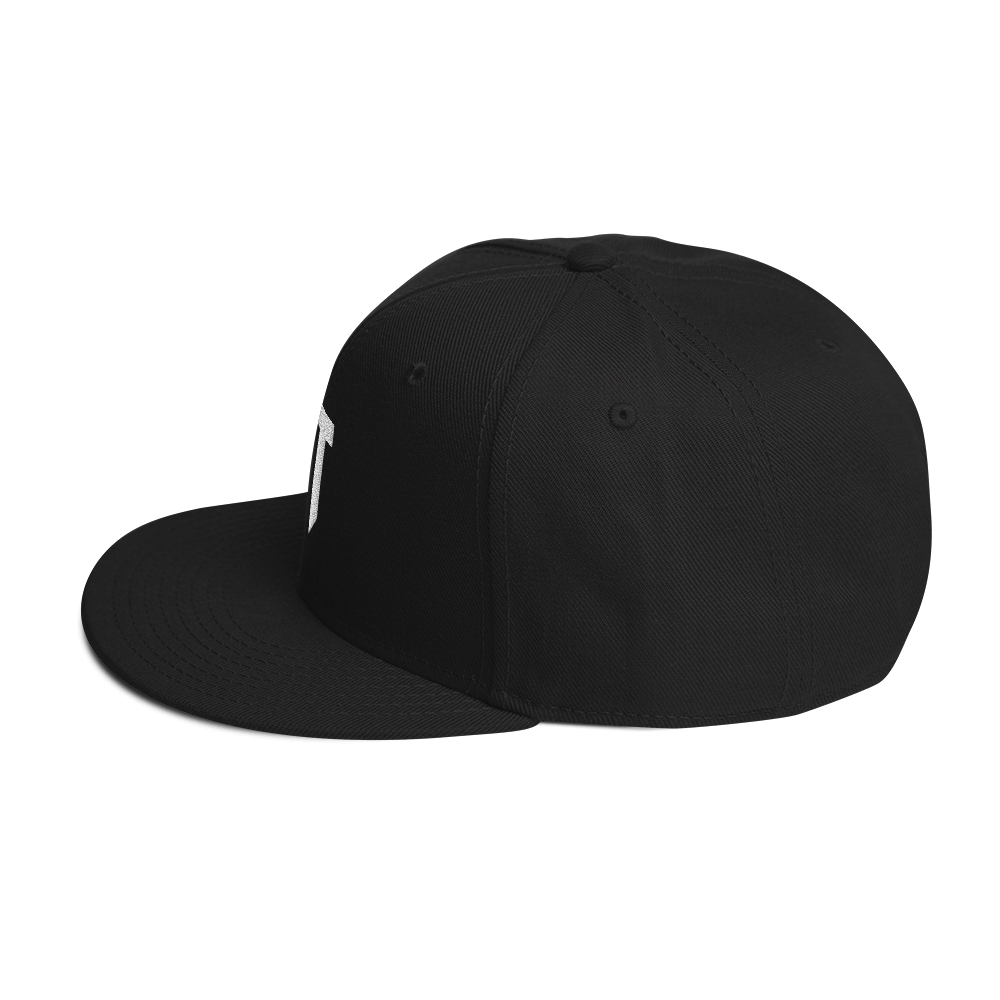 Black with white Snapback Hat
