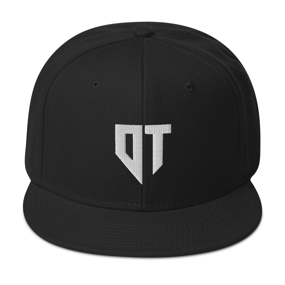 Black with white Snapback Hat