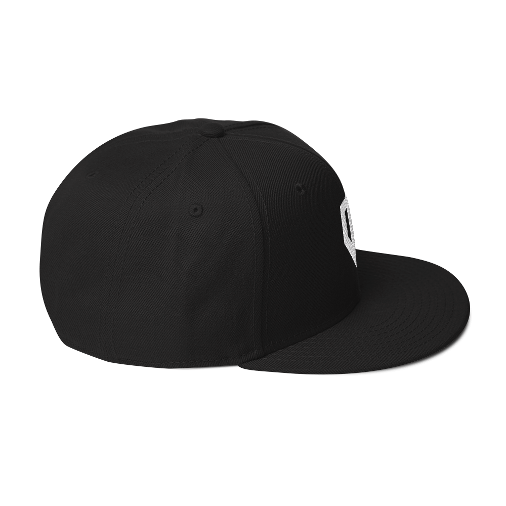 Black with white Snapback Hat